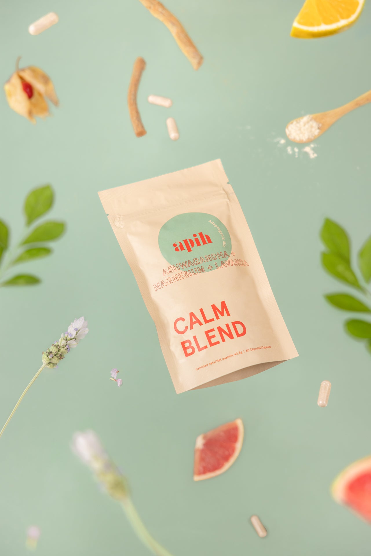 Apih Calm Blend Ashwagandha + Magnesio + Lavanda 60 Cápsulas