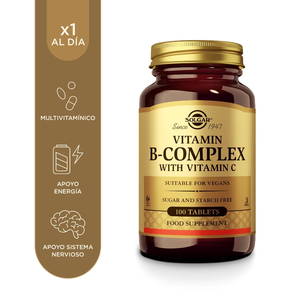 Solgar Vitamina B Complex Con Vitamina C 100 Comprimidos