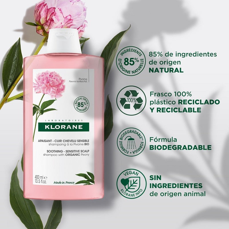 Klorane Champu A La Peonia Bio 1 Envase 400 Ml