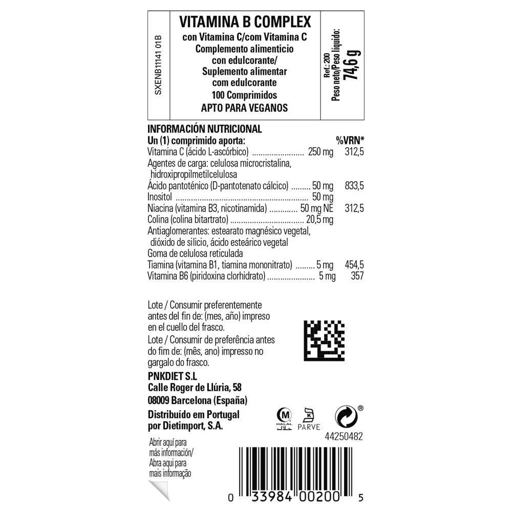 Solgar Vitamina B Complex Con Vitamina C 100 Comprimidos
