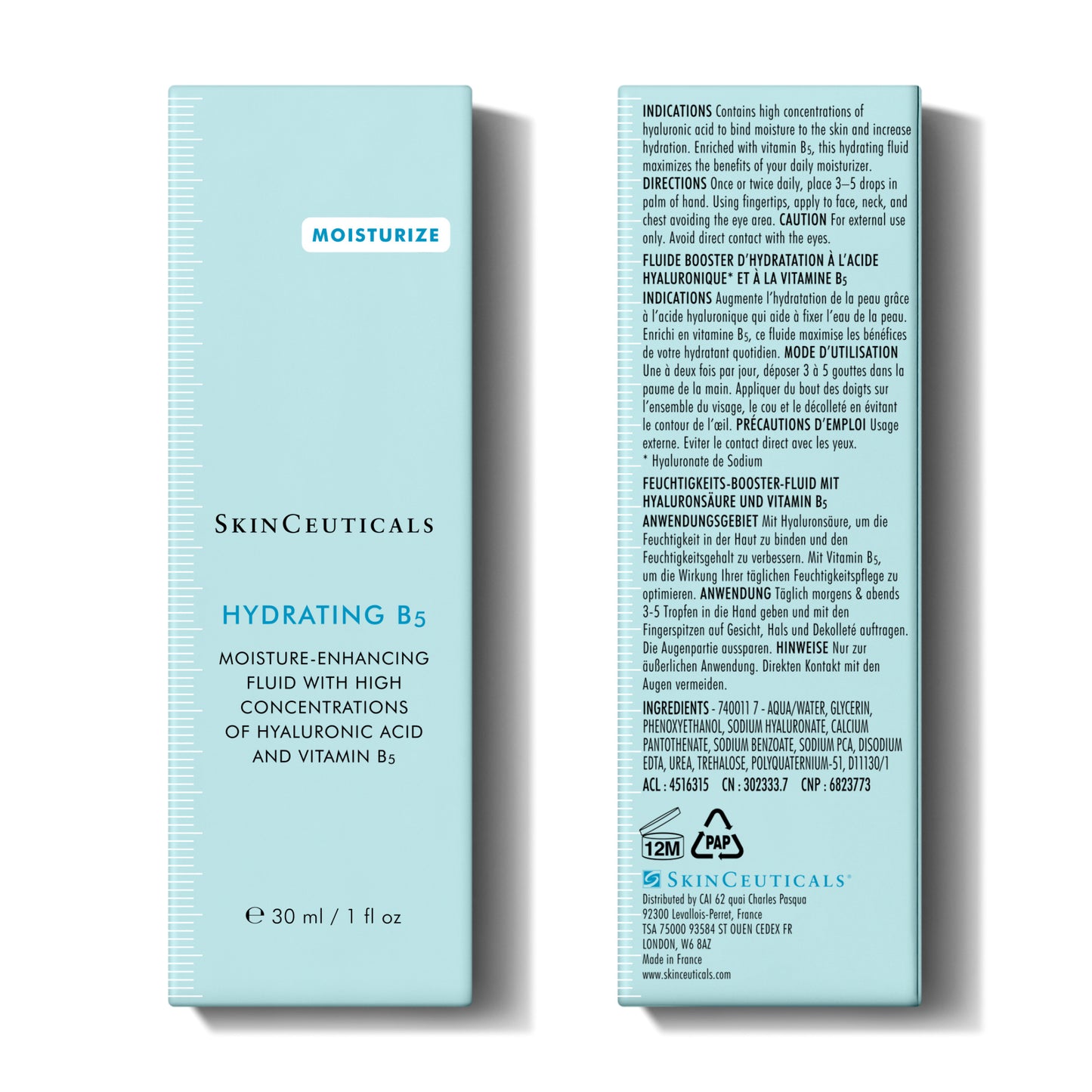 Skinceuticals Hidrating B5 Fluido Pontenciador Hidratacion 1 Envase 30 Ml