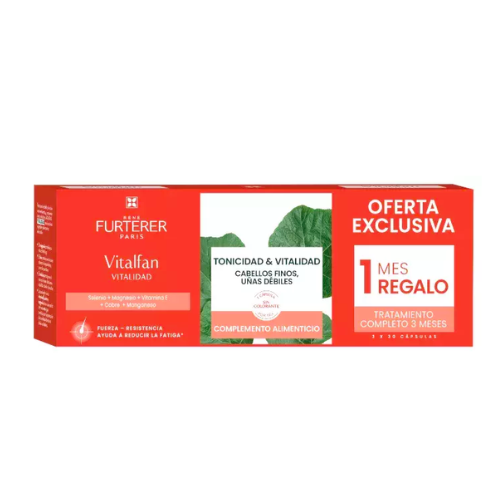 Vitalfan Vitalidad Cabello Y Uñas Rene Furterer 3 Envases 30 Capsulas