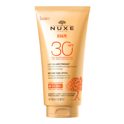 Nuxe Sun Locion Deliciosa Alta Proteccion Para Rostro Y Cuerpo Spf30 150Ml