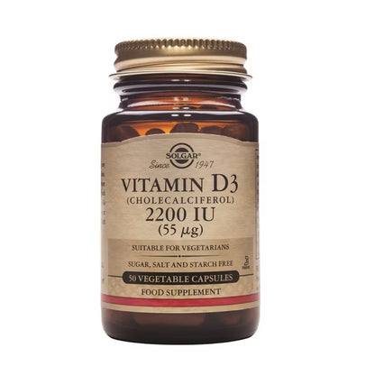 Solgar Vitamina D3 Colecalciferol 2200 UI 50 Cápsulas Vegetales