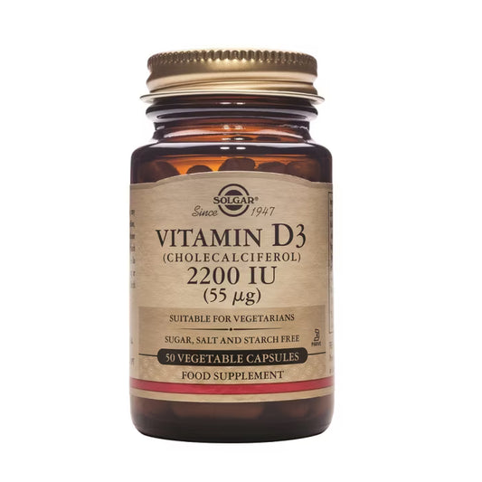 Solgar Vitamina D3 Colecalciferol 2200 UI 50 Cápsulas Vegetales