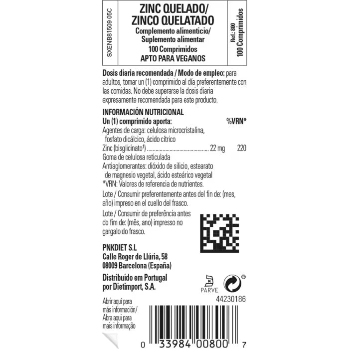 Solgar Zinc Quelado 100 Comprimidos