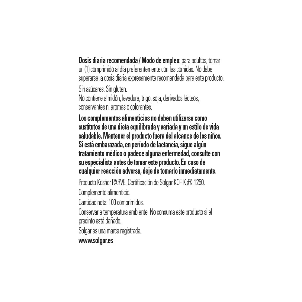 Solgar Vitamina B12 100 Microgramos 100 Comprimidos