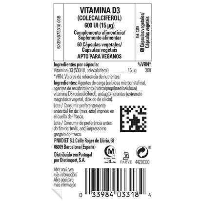 Solgar Vitamina D3 600 UI 60 Cápsulas Vegetales