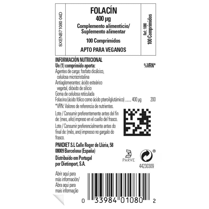Solgar Folacin 400 µg 100 Comprimidos
