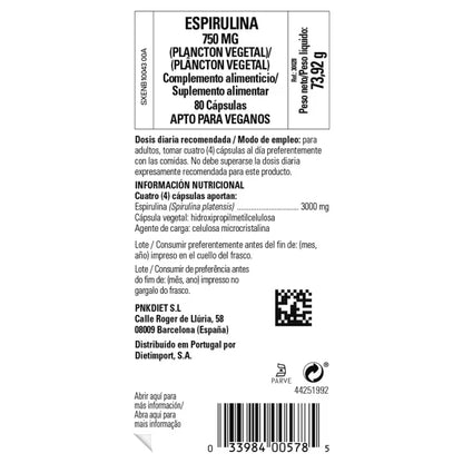 Solgar Espirulina 80 Cápsulas Vegetales