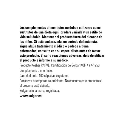 Solgar Vitamina C 1000 mg 100 Cápsulas Vegetales