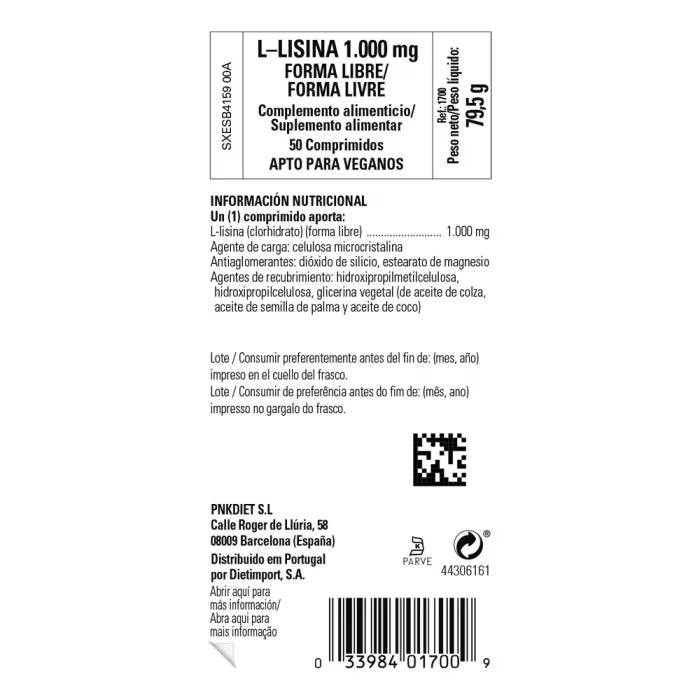 Solgar L-Lisina 1000 mg Forma Libre 50 Comprimidos