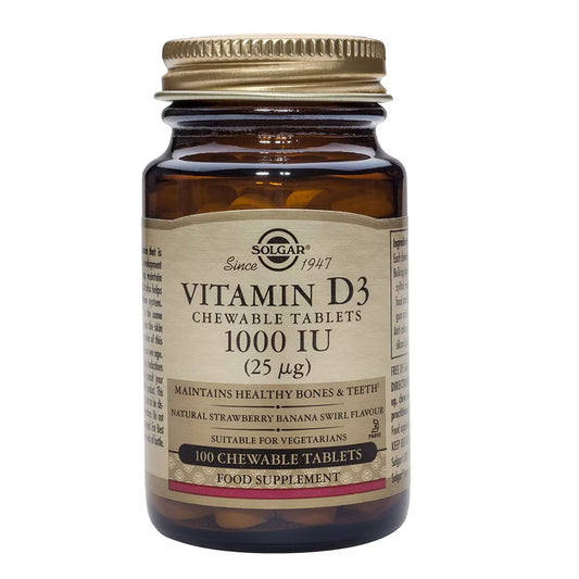 Solgar Vitamina D3 1000UI (25µg) 100 Tabletas Masticables