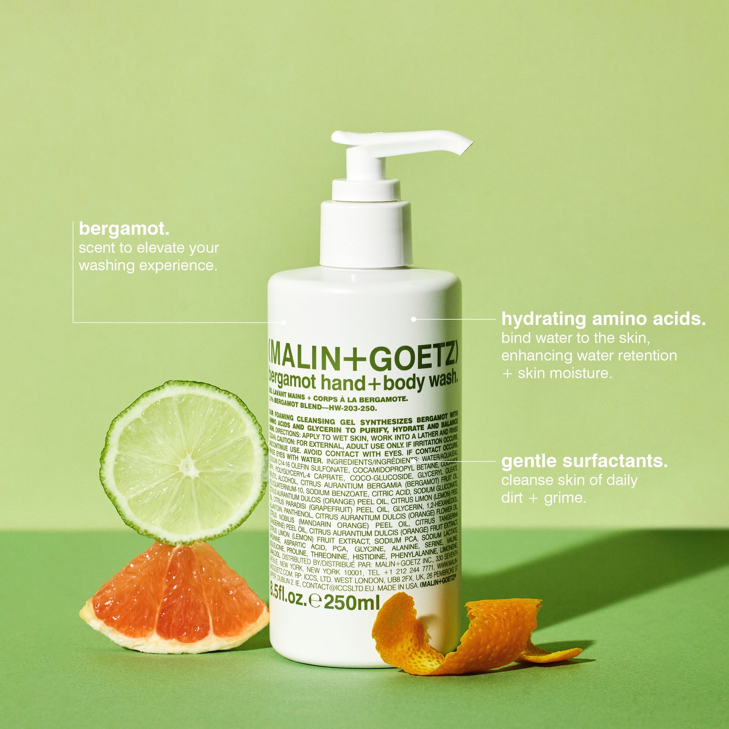 MALIN+GOETZ Gel Limpiador de Bergamota para Manos y Cuerpo 250 ml