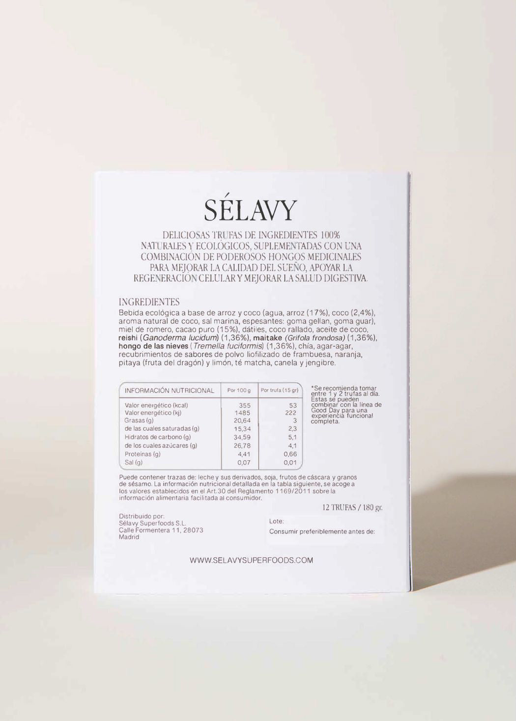 Sélavy (02) Good Night – 12 Trufas Adaptógenas · 180 g