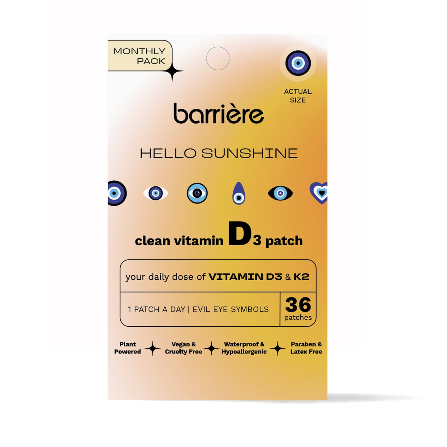 Barrière Hello Sunshine Vitamin D3 Patch 36 Pk - Evil Eye