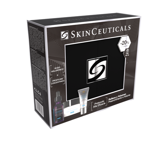 Cofre Navidad SkinCeuticals Volumen y Relleno  [ H.A. Multi-Glycan + A.G.E. Adv Eye + 15ML Adv Bright SPF 50 ]