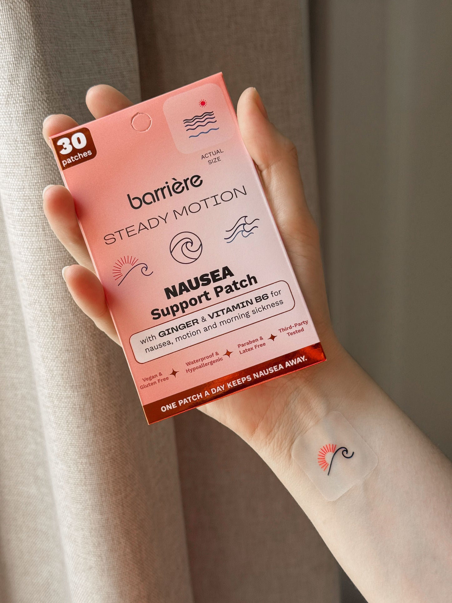Barrière Steady Motion Nausea Support Patch 30 Pk