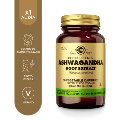 Solgar Extracto De Raíz De Ashwagandha 60 Cápsulas Vegetales