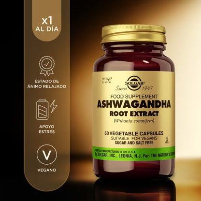 Solgar Extracto De Raíz De Ashwagandha 60 Cápsulas Vegetales