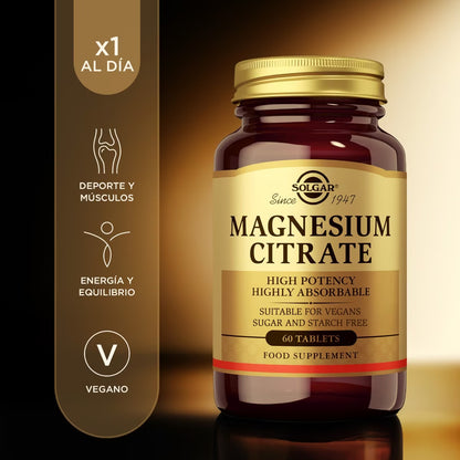 Solgar Citrato De Magnesio 60 Comprimidos