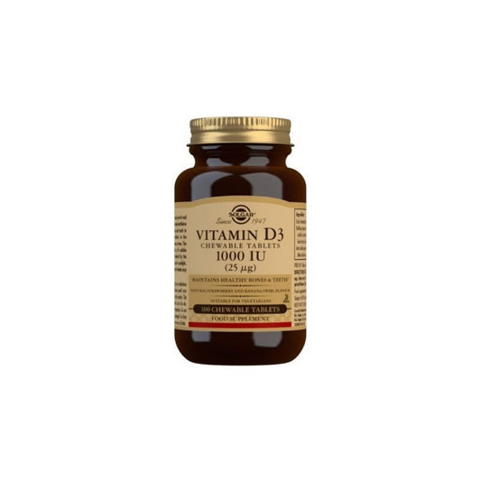 Solgar Vitamina D3 1000Ui (25Ug) 100 Tabletas Masticables